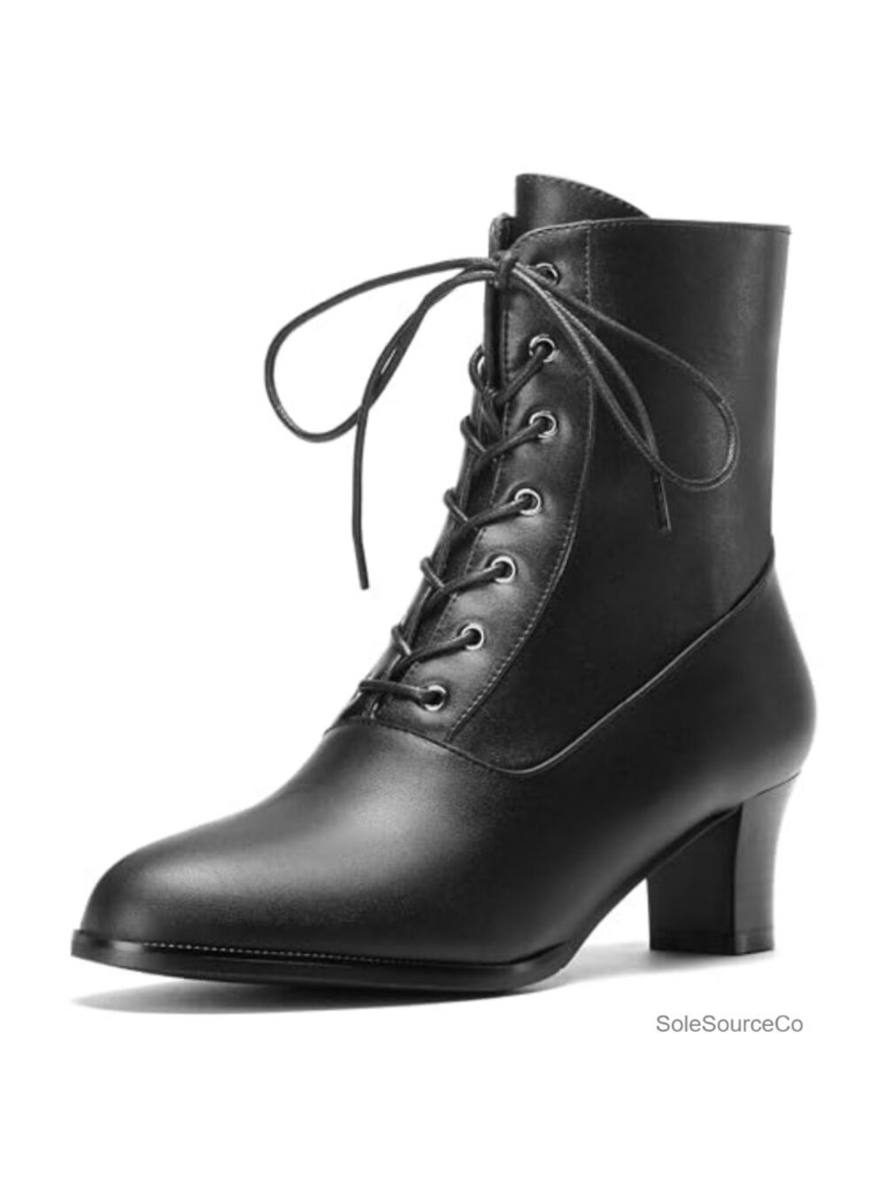 Victorian Lace Up Ankle Boots Side Zipper Booties Costume Steampunk